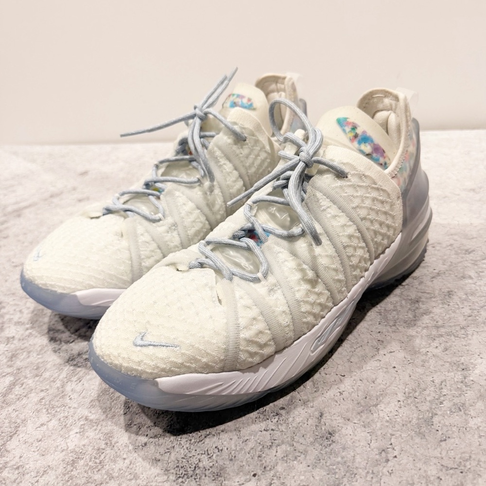 Nike LeBron 18 "Play for the Future" Size 7Y Style# CT-4677-400 White Sneakers